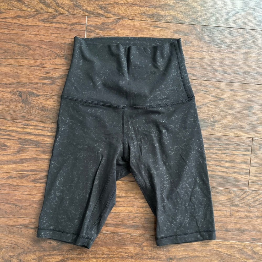 lululemon athletica Black Marbled High-Rise Athletic Shorts